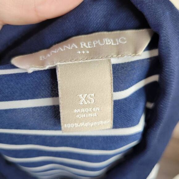 Banana Republic Striped Cap Sleeve Button Down Blouse Size Extra Small - Picture 5 of 6
